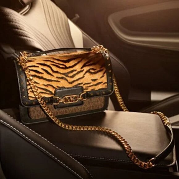 MICHAEL MICHAEL KORS Logo Calf Hair Heather Shoulder Bag - Picture 2 of 11